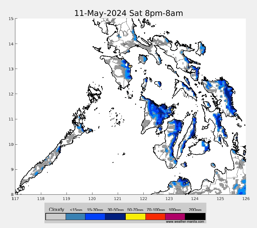 Visayas rain weather map forecast